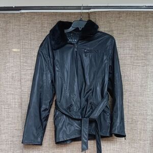 Giacca Black Waterproof Jacket with Belt